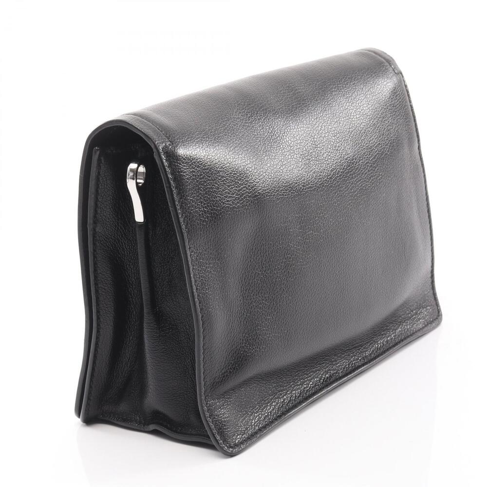 Prada GLACECALF Shoulder Bag Leather Black